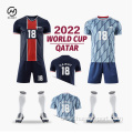 2023 World Soccer Jersey Canada Team Shirt Adult Blue Polyester Fit Quick Dry Sport Soccer Club Team Men Jerseys Uniform Set